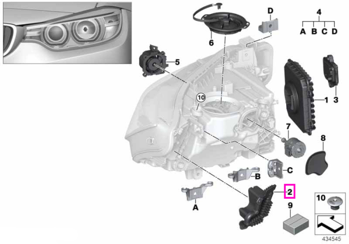 Modul LED semnalizare far dreapta - BMW Seria 3 F30 F31