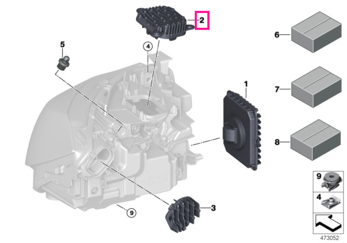 Modul LED lumini de zi, stanga - BMW Seria 3 F34 GT LCI - de la 01.07.2017