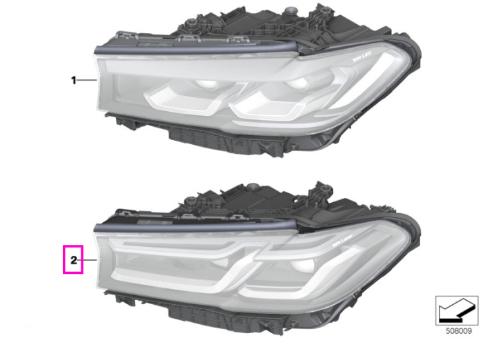 Far LED, AHL, stanga - BMW Seria 5 F90 M5, G30 G31 - cu Shadow Line