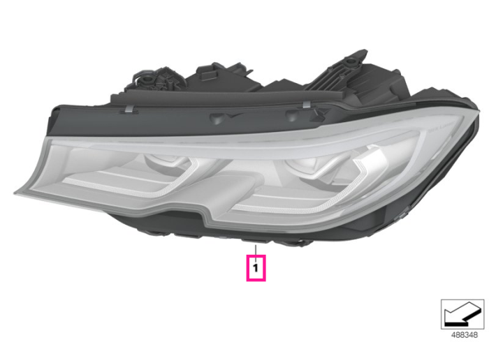 Far LED, AHL, dreapta - BMW Seria 3 G20 G21 - fara Shadow Line