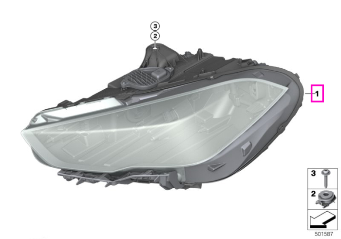 Far LED, stanga - BMW Seria 2 F44 Gran Coupe - fara Faruri Led Adaptive