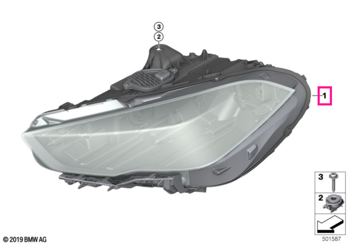 Far LED, dreapta - BMW Seria 2 F44 Gran Coupe - fara Faruri Led Adaptive
