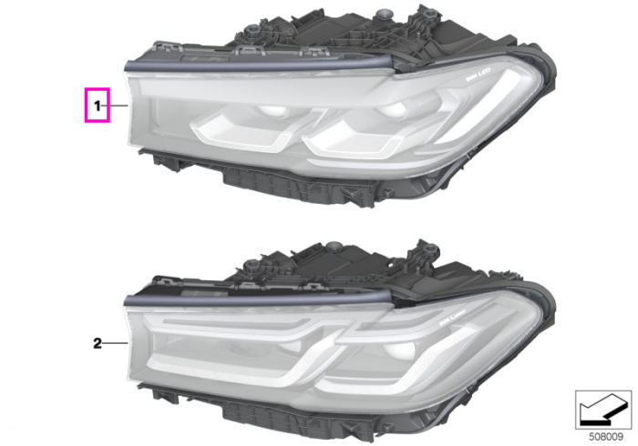 Far LED, dreapta - BMW Seria 5 G30 G31 LCI	