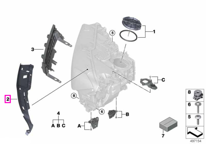 Garnitura far dreapta - BMW Seria 7 G11 LCI G12 LCI