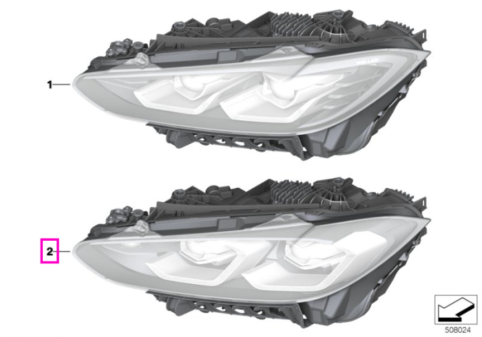 Far stanga, Laser Light - BMW Seria 3 G80 G81 M3, Seria 4 G22 G23 G26 G82 G83 M4, i4 G26 - fara ShadowLine