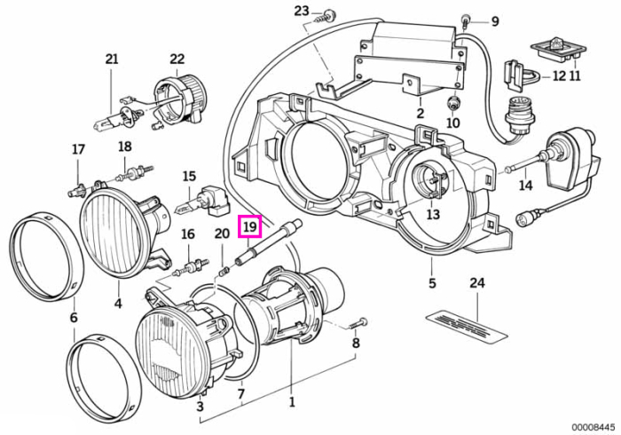 Soclu bec far - BMW Seria 5 E34, Seria 6 E24, Seria 7 E32