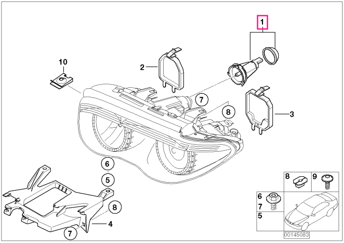 Bec cu soclu, lumini pozitie - BMW Seria 7 E65 E66, X5 E53