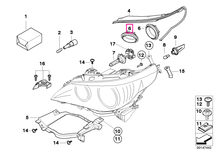 Capac etansare far - BMW Seria 1 F20 F21, Seria 5 E60 E61