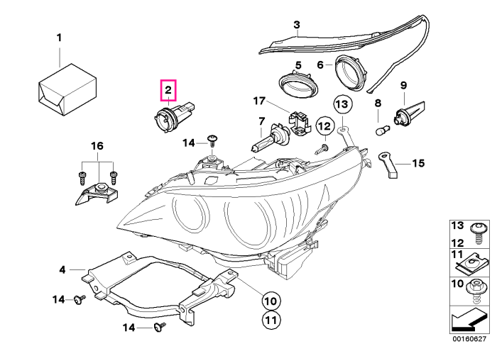Soclu si bec pozitie - BMW Seria 5 E60 E61