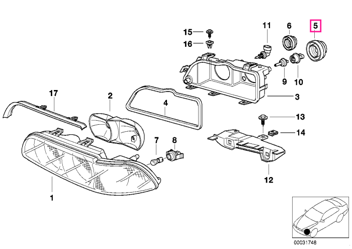 Capac far bec faza scurta - BMW Seria 5 E39
