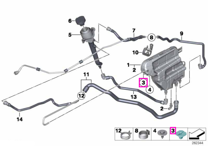 Piulita plastic expandabila, negru - BMW 