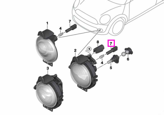 Soclu bec poziție - BMW Seria 3 E46 - MINI Cabrio R57, Clubman R55, Countryman R60, Coupe R58, Paceman R61, R56, Roadster R59