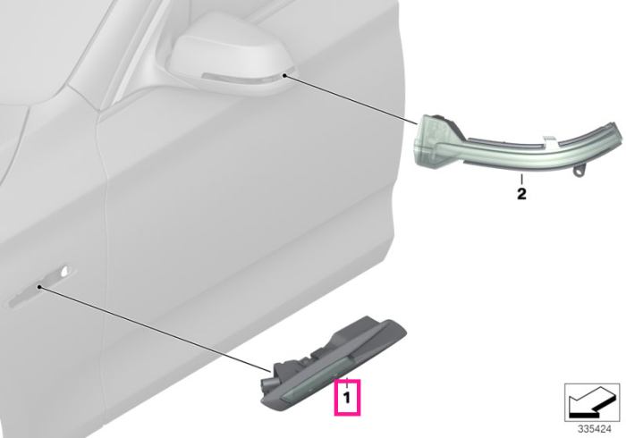 Lampa aditionala semnalizare, dreapta - BMW Seria 5 F07 GT	