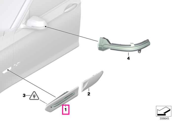 Lampa semnalizare, pe aripa dreapta - BMW Seria 7 F01 F02 F04