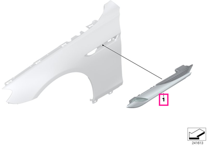 Lampa aditionala semnalizare, pe aripa stanga - BMW Seria 6 F06 F12 F13 - fara asistenta parcare