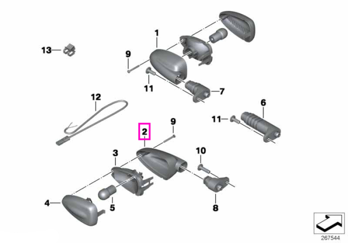 Carcasa semnalizator, fata dreapta / spate stanga - BMW Motorrad K16, K25, K27, K28, K29, K40, K43, K71, K72, K73