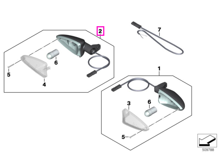 Semnalizator stanga - BMW Motorrad K02, K03, K09, K17, K18, K21, K22, K23, K32, K33, K49, K50, K51, K53, K54, K69, K70, K71, K72, K73, K75, K80, K81, K82, K83, K84