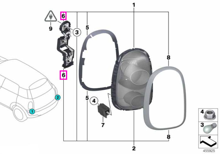 Soclu becuri lampa spate - Mini Countryman R60