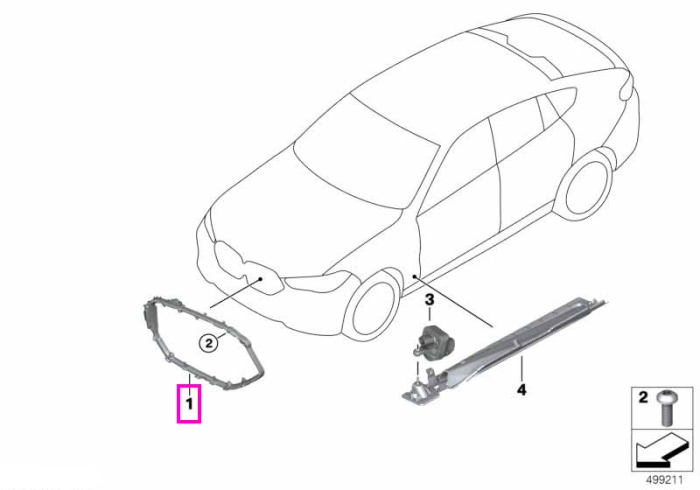 Rama grila radiator, iluminata, stanga - BMW X6 G06 - de la 01.02.2023