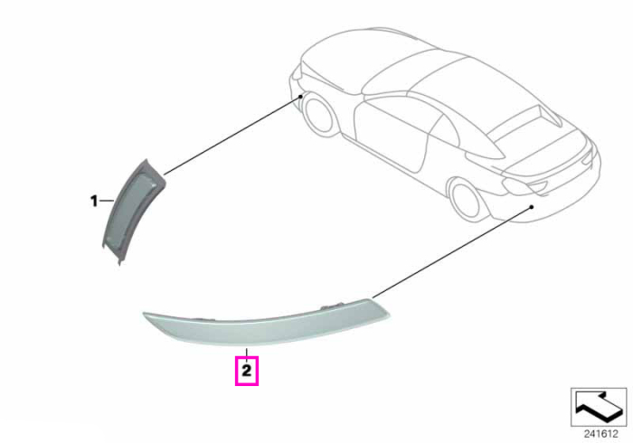 Catadioptru/Ornament reflectorizant bara protectie spate, stanga - BMW Seria 6 F06 F12 F13