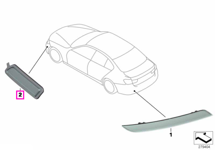 Catadioptru lateral aripa fata, dreapta - BMW Seria 3 F30 F31