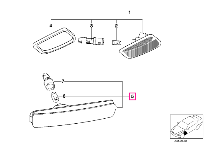 Semnalizator aripa stanga - BMW Z3 E36