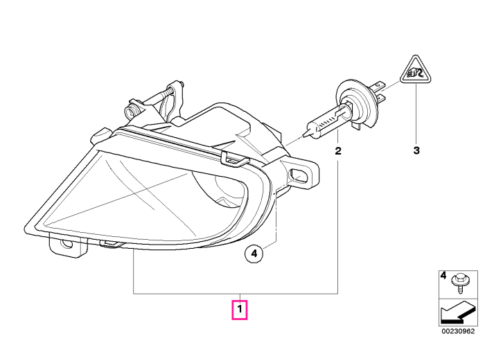 Proiector ceata, dreapta - BMW Seria 5 E60 E61