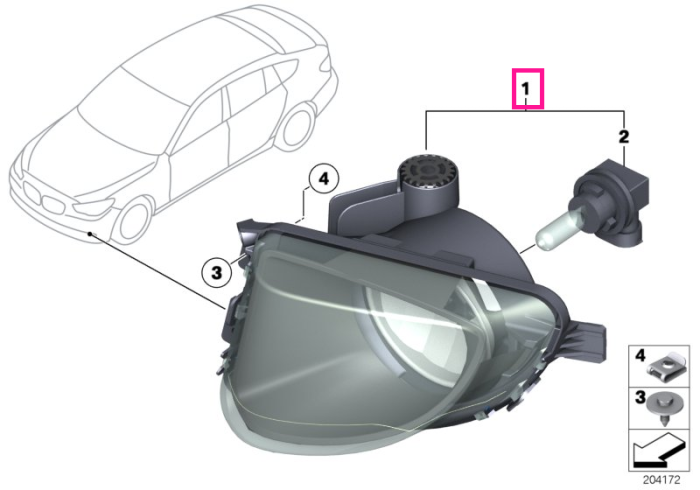 Proiector ceata, stanga - BMW Seria 5 F07