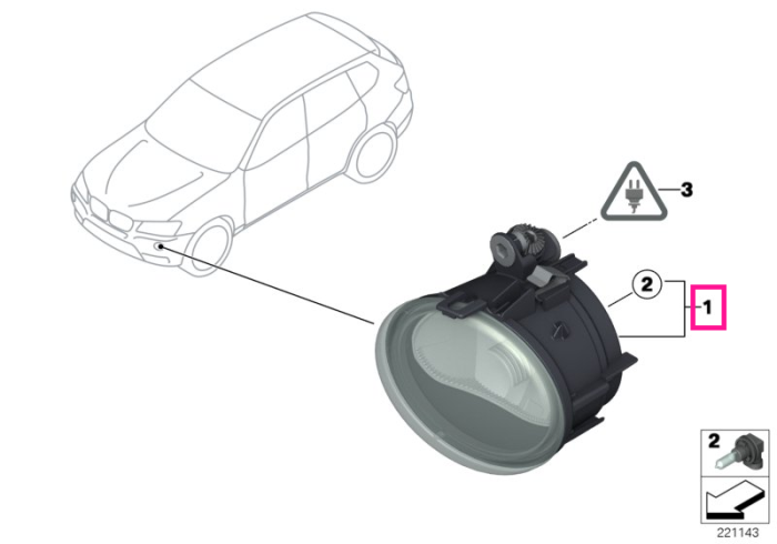 Proiector ceata, dreapta - BMW X3 F25, X5 F15 F85 M, X6 F16 F86 M