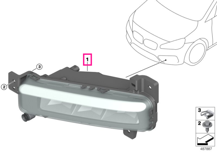 Proiector ceata, LED, dreapta - BMW Seria 1 F40, Seria 2 F45 F46, X7 G07