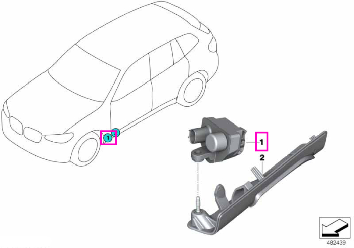 Modul iluminare zona covoras, usa fata, dreapta, jos - BMW iX3 G08, X3 G01 G08, X4 G02