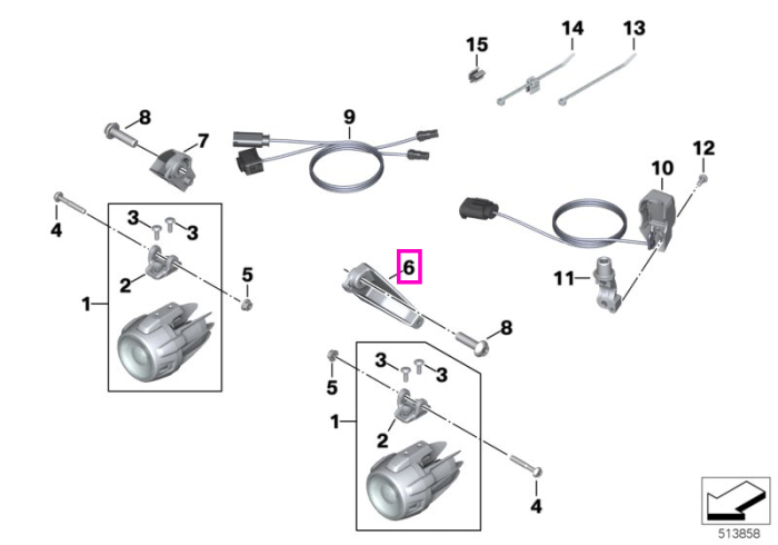 Suport far suplimentar stanga - BMW Motorrad K69 (S 1000 XR) - tip motor A67