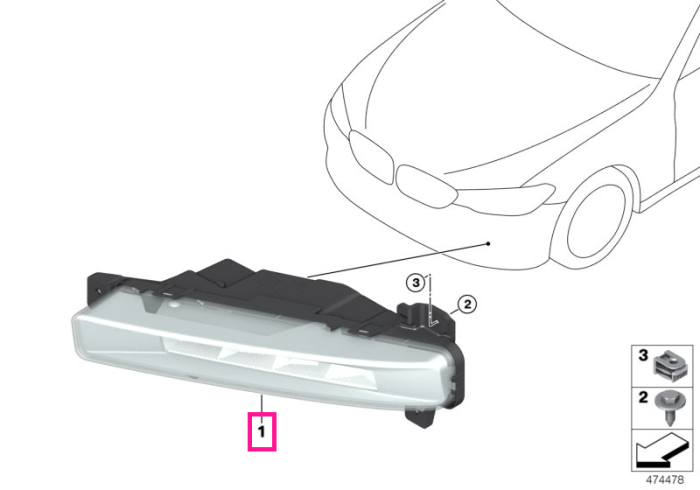 Proiector ceata LED, dreapta, Negru (Blende Black) - BMW Seria 5 G30 G31 G38, Seria 6 G32	