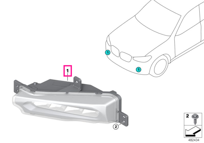Proiector ceata LED, stanga - BMW X3 G01 G08, X4 G02 - de la 01.08.2019