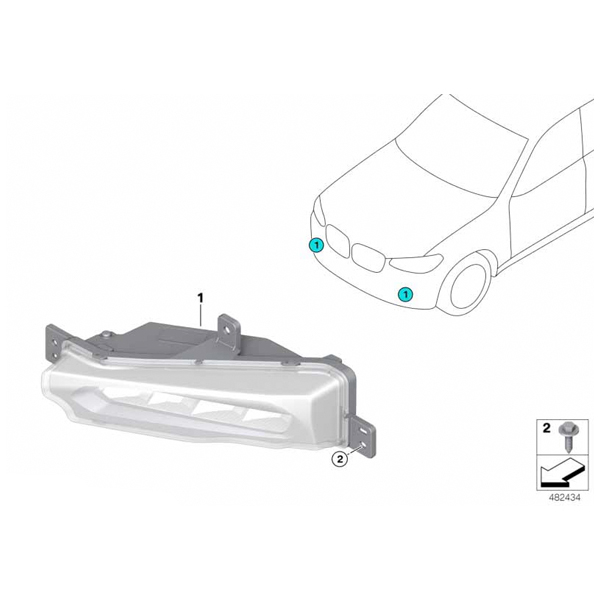Proiector ceata LED, dreapta - BMW X3 G01 G08, X4 G02 - de la 01.08.2019