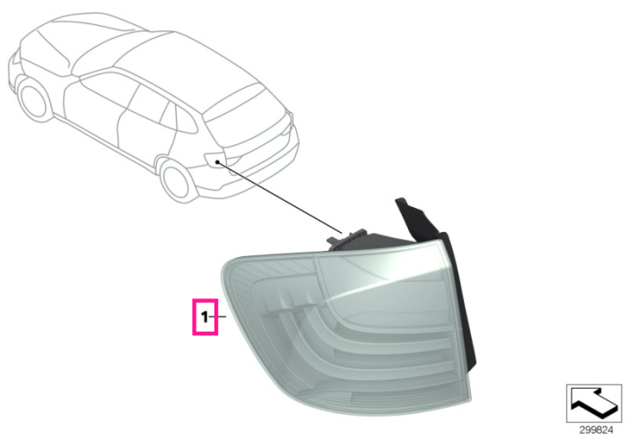 Lampa stop, pe aripa dreapta - BMW X1 E84