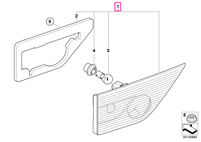 Lampa stop dreapta, pe capota portbagaj - BMW X3 E83