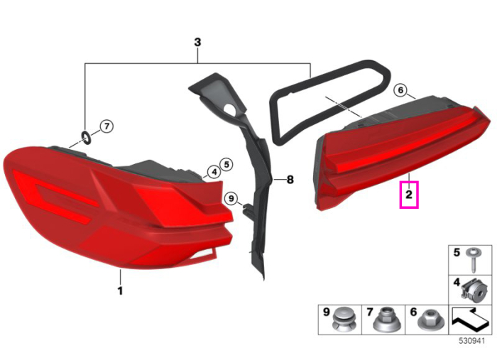 Lampa stop stanga, pe capota portbagaj - BMW X5 G05 LCI F95 M LCI