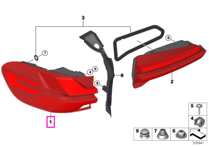 Lampa stop, pe aripa dreapta - BMW X5 G05 LCI F95 M LCI