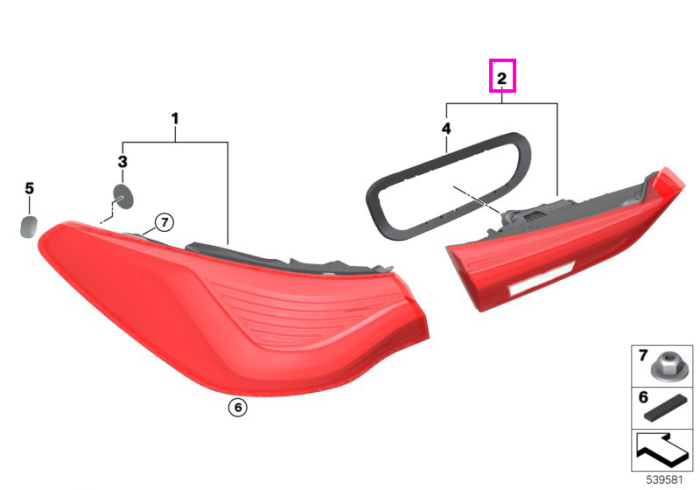 Stop stanga, pe hayon - BMW Seria 4 G22 G23 G82M4 G83M4 (versiune USA)