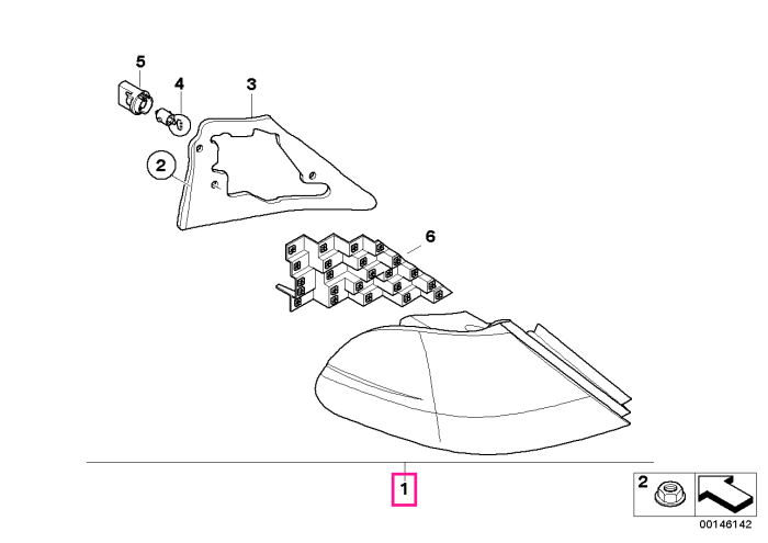 Lampa stop, pe aripa stanga, semnal lumina alba - BMW Seria 7 E65 E66