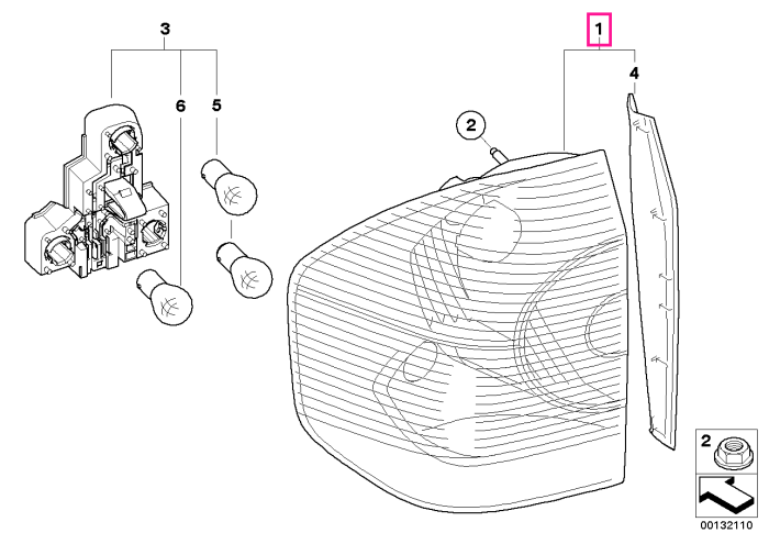 Lampa stop dreapta, pe aripa - BMW X3 E83	