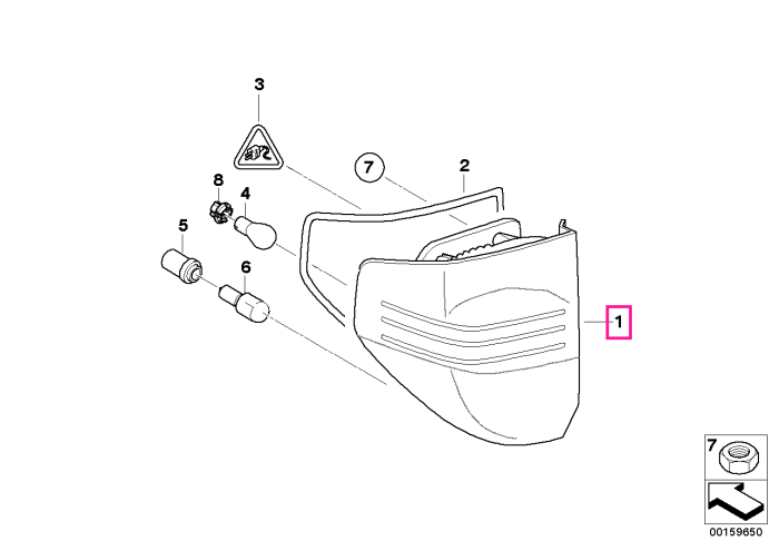 Lampa stop, pe aripa stanga - BMW X3 E83 LCI