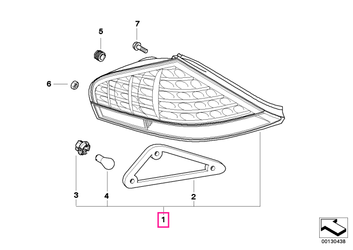 Lampa stop, pe aripa dreapta - BMW Seria 6 E63 E64