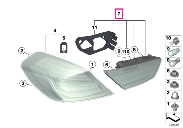 Lampa stop dreapta, pe capota portbagaj - BMW Seria 6 F06 F12 F13	