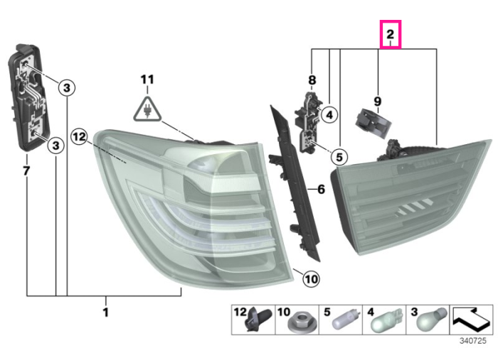 Lampa stop dreapta, pe capota portbagaj - BMW X3 F25