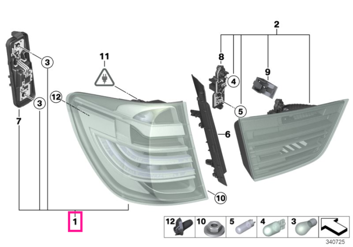 Lampa stop LED, pe aripa dreapta - BMW X3 F25
