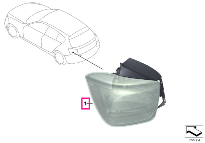 Lampa stop, dreapta - BMW Seria 1 F20 F21 - cu Xenon Light