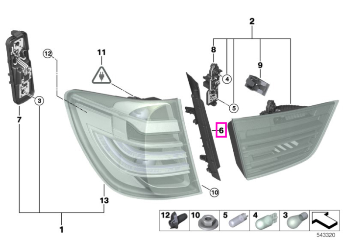 Ornament lampa stop, stanga - BMW X3 F25