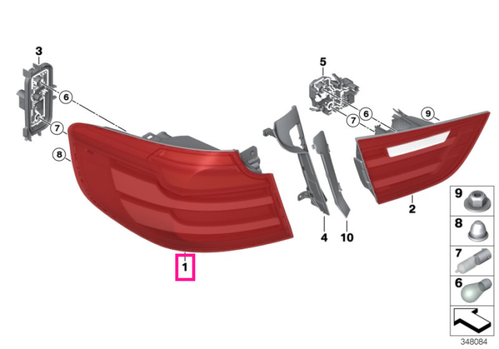 Lampa stop, pe aripa stanga - BMW Seria 3 F34 GT